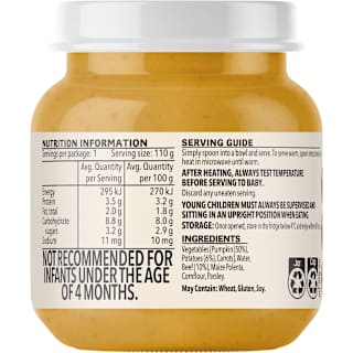 Heinz Pumpkin & Potato + Beef Baby Food Jar 4+ months