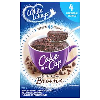 White Wings Cake in a Cup Mix Choc Brownie