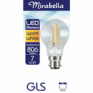 Mirabella LED Globe Filament BC 2700K 7W