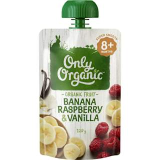 Only Organic 8 Months+ Banana Raspberry & Vanilla