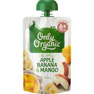 Only Organic 6 Months+ Apple Banana & Mango