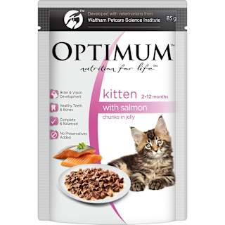 Optimum Kitten Wet Cat Food Salmon Chunks In Jelly