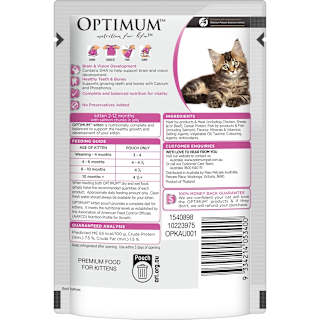 Optimum Kitten Wet Cat Food Salmon Chunks In Jelly