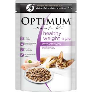 Optimum Healthy Weight 1+ years Wet Cat Food Chicken Chunks In Jelly