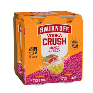 Smirnoff Crush Peach Mango Can 440mL