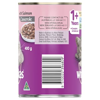 Whiskas Adult Wet Cat Food Salmon Casserole Can