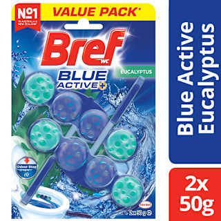 Bref Blue Active Eucalyptus Rim Block Toilet Cleaner