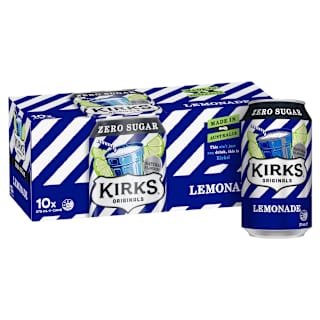Kirks Sugar Free Lemonade Multipack 375ml Cans Soft Drink