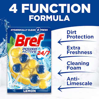 Bref Power Active Juicy Lemon Rim Block Toilet Cleaner
