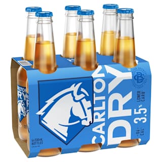 Carlton Dry Mid 3.5% Bottle 330mL 6 Pack