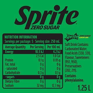 Sprite Zero Sugar Lemonade Soft Drink