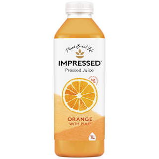 Impressed Orange With Pulp Juice