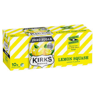Kirks Sugar Free Lemon Squash Multipack Cans Soft Drink 375mL