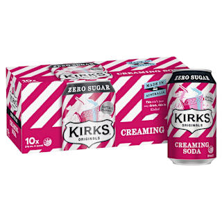 Kirks Sugar Free Creaming Soda Multipack Cans Soft Drink 375mL