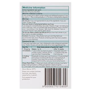 Nicorette Quit Smoking Nicotine Gum Icy Mint Extra Strength