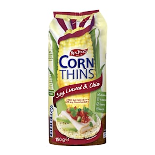 Real Foods Corn Thins Soy & Linseed With Chia