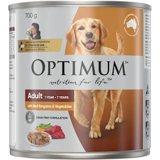 Optimum Grain Free Kangaroo & Vegetables Wet Dog Food Can