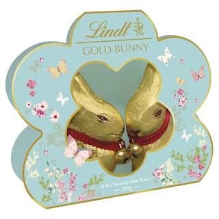 Lindt Twin Gold Bunnies In Flower Box