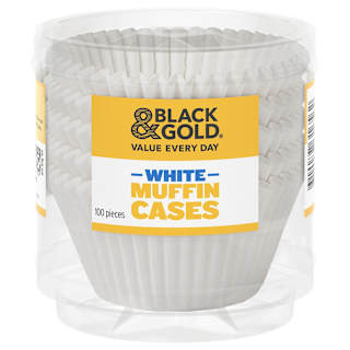 Black & Gold White Muffin Cases
