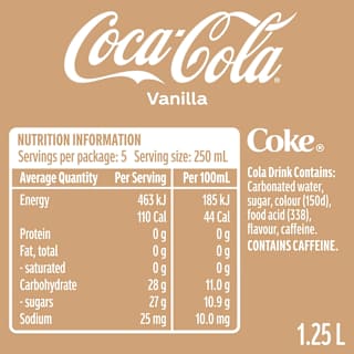 Coca-Cola Vanilla Soft Drink Bottle