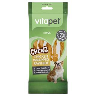 VitaPet Chewz Dog Treats Chicken Wrapped Rawhide Twists