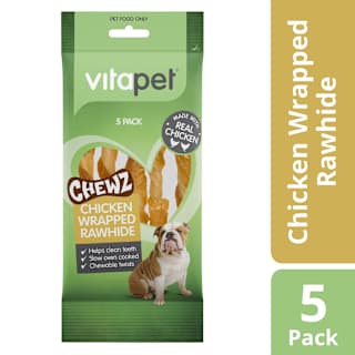 VitaPet Chewz Dog Treats Chicken Wrapped Rawhide Twists