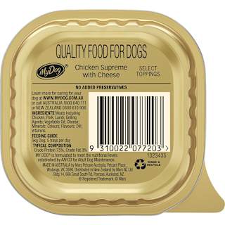 My Dog Chicken Supreme With Cheese & Toppings Wet Dog Food Tray