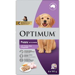 Optimum Puppy Wet Dog Food With Chicken, Rice & Vegetables Trays