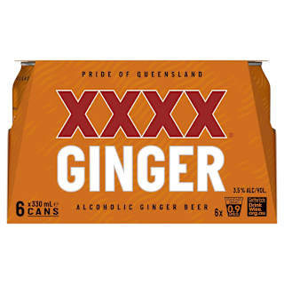 XXXX Ginger Beer Can 330mL 6 Pack