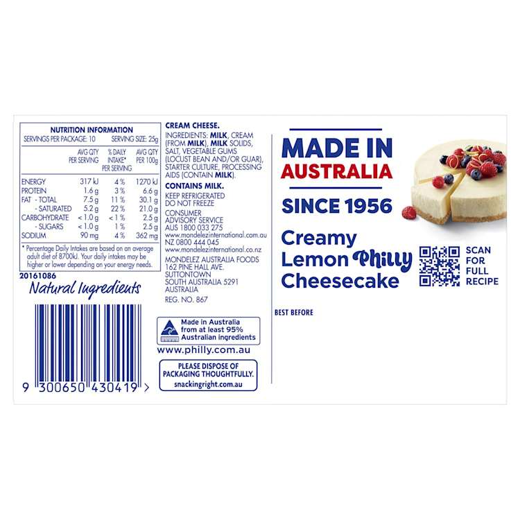 Philadelphia Cream Cheese Original Block