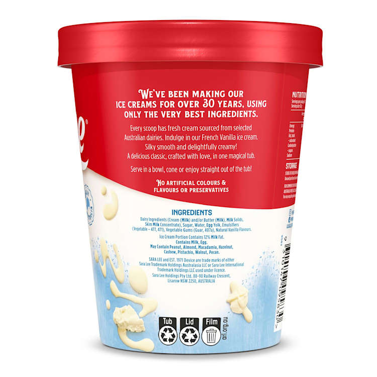 Sara Lee Ice Cream Creamy French Vanilla