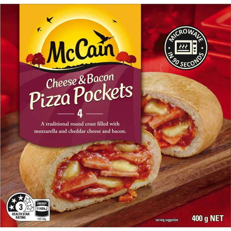 McCain Pizza Pocket Cheese & Bacon 4 pack