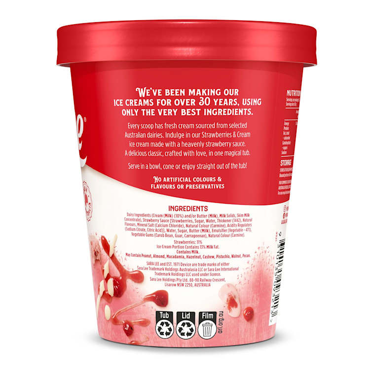 Sara Lee Ice Cream Heavenly Strawberries & Cream