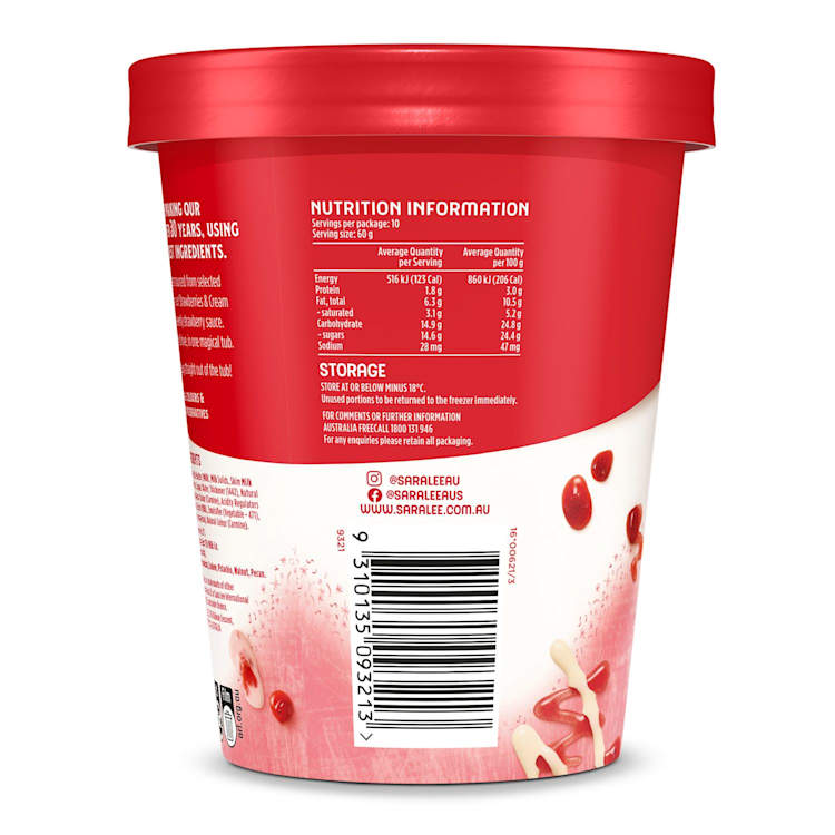 Sara Lee Ice Cream Heavenly Strawberries & Cream