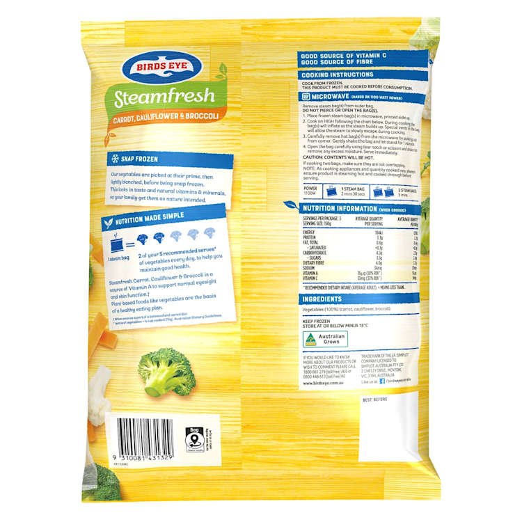 Birds Eye Steam Fresh Carrot, Cauliflower and Broccoli Mix