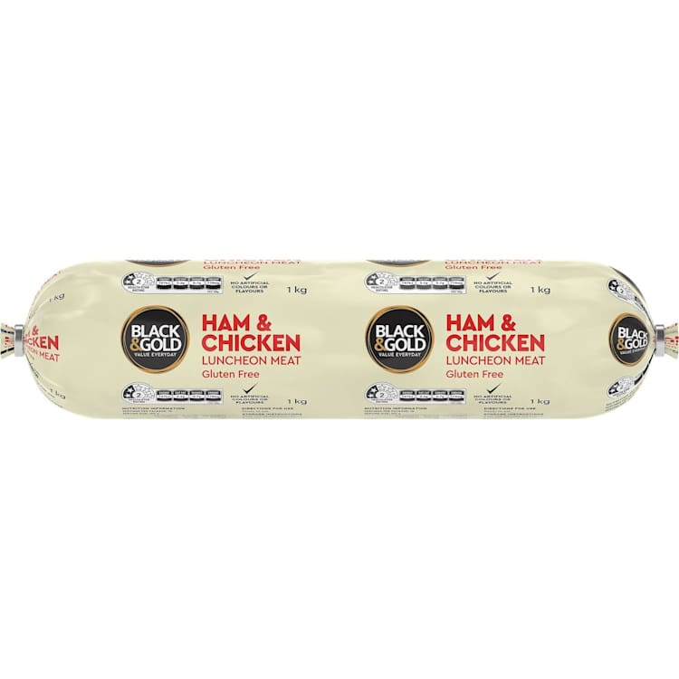 Black & Gold Knobs Ham Chicken Luncheon Meat