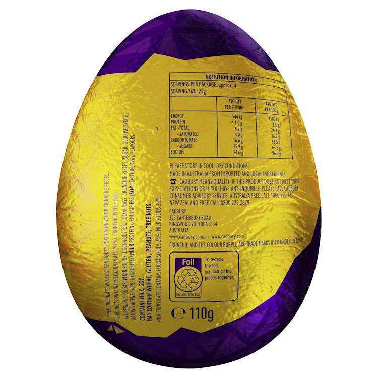 Cadbury Crunchie Milk Chocolate Easter Egg