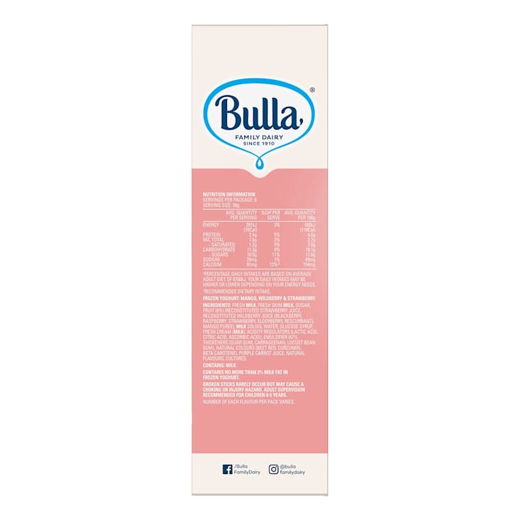 Bulla Frozen Yoghurt Strawberry, Mango & Wildberry