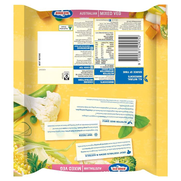 Birds Eye Snap Frozen Vegetables Garden Mix