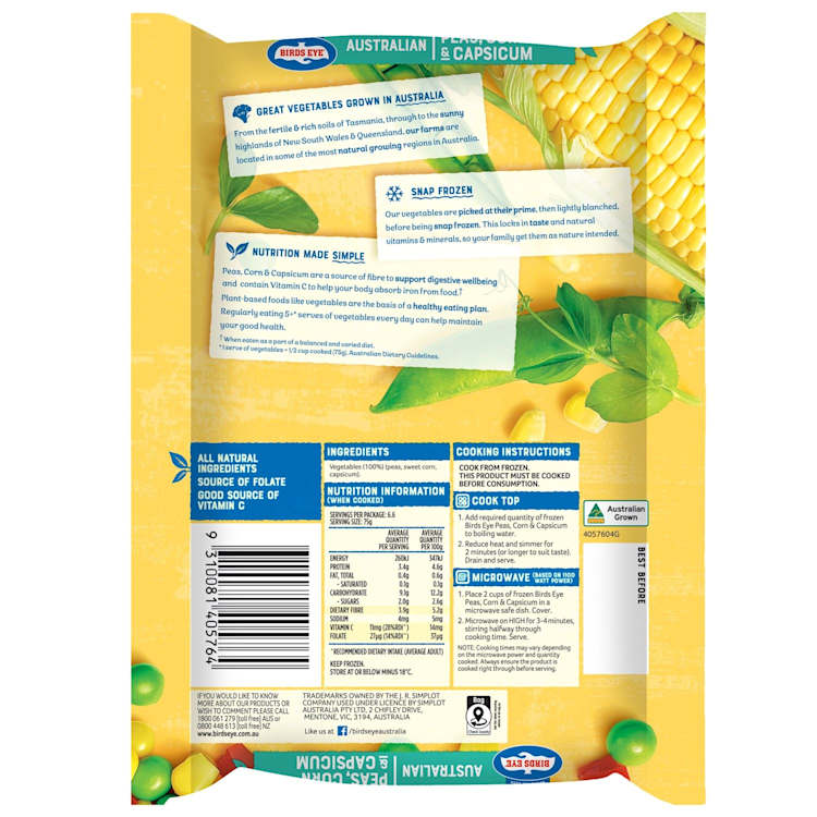 Birds Eye Country Harvest Peas Corn & Capsicum