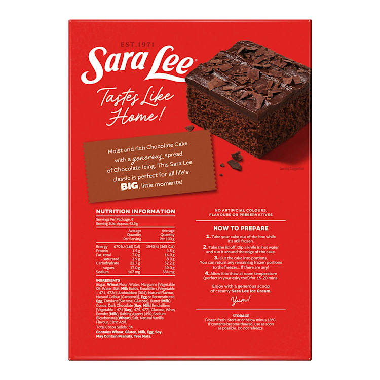 Sara Lee Butter Chocolate Cake