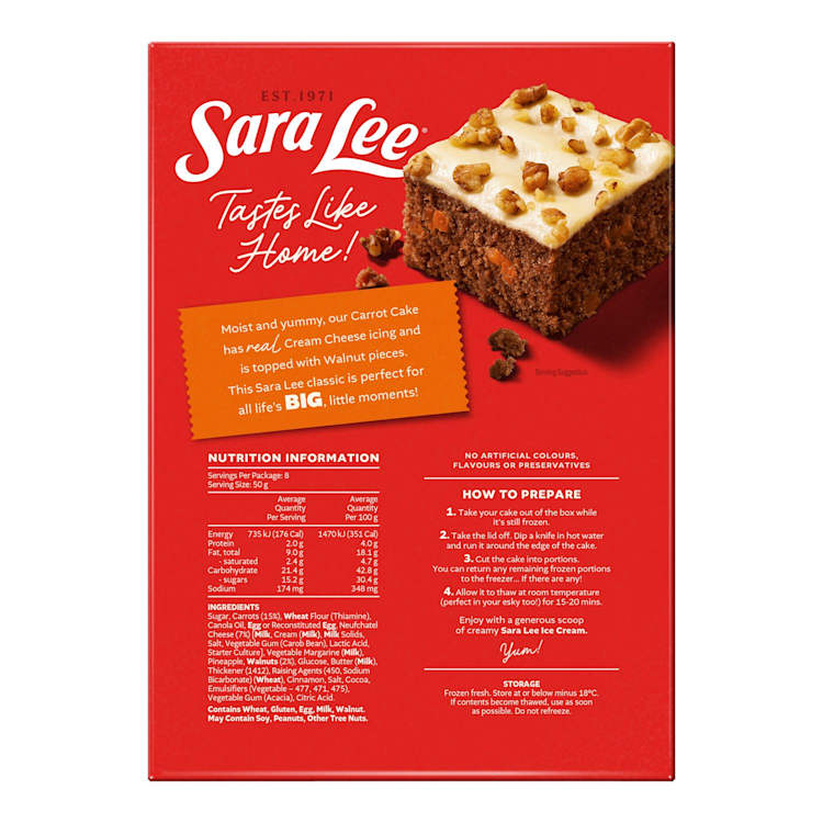 Sara Lee Carrot Cake