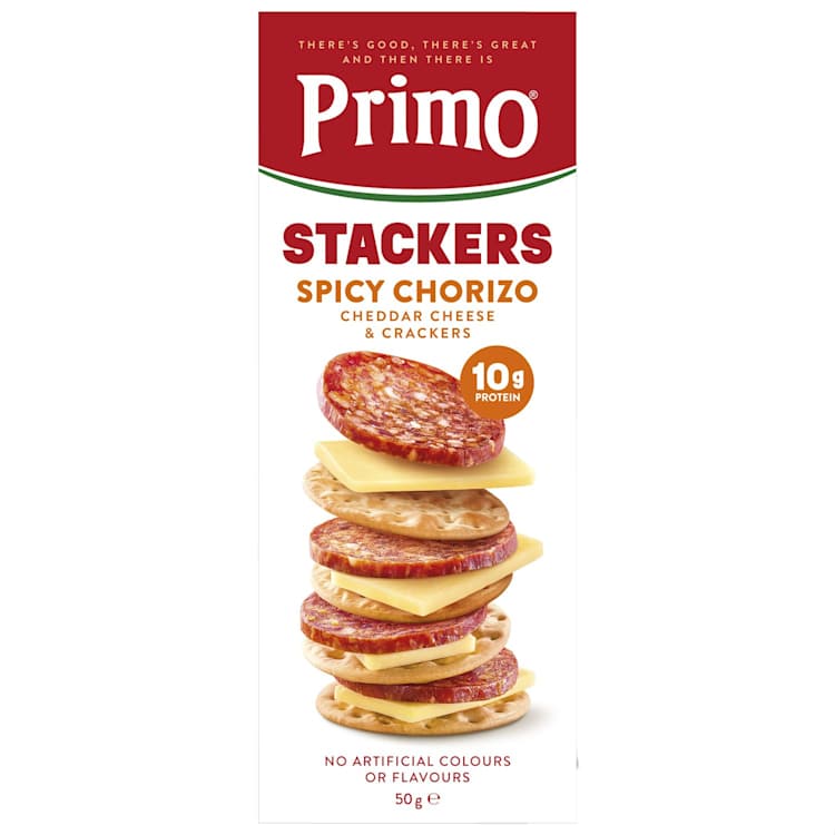 Primo Stackers Spicy Chorizo Cheddar Cheese & Crackers
