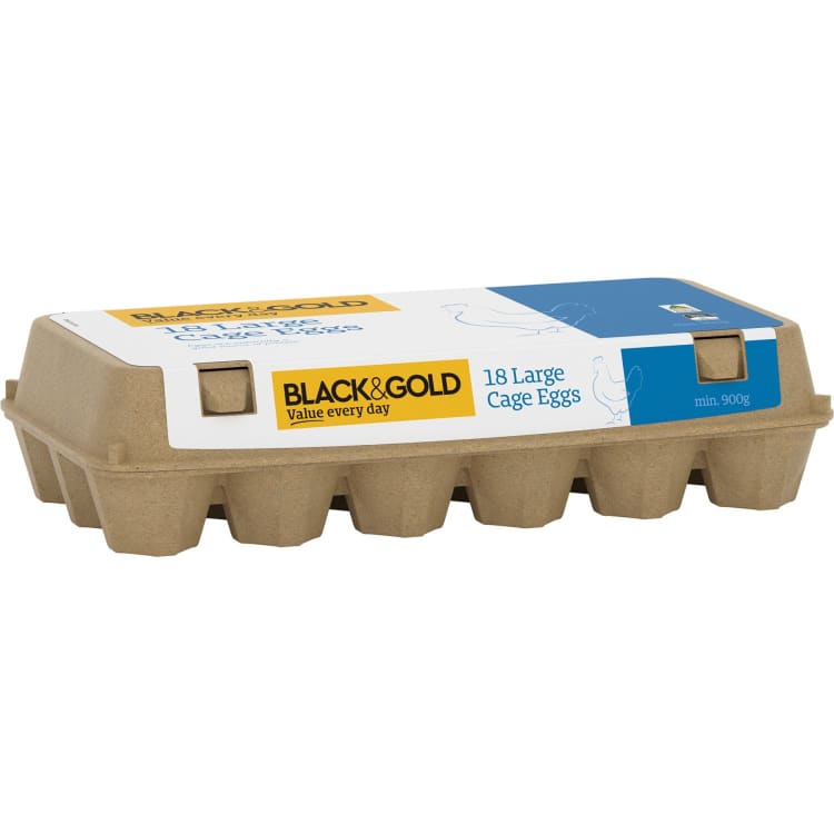 Black & Gold Large Caged Eggs 18 Pack