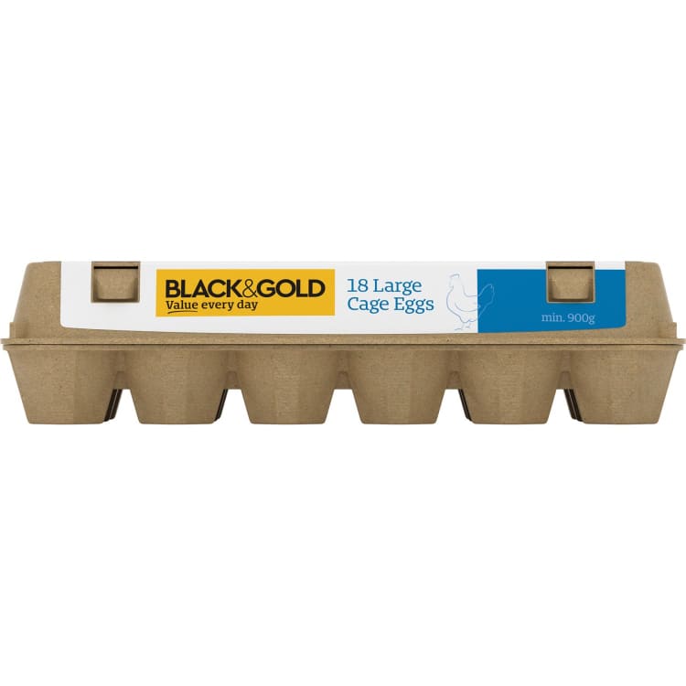 Black & Gold Large Caged Eggs 18 Pack