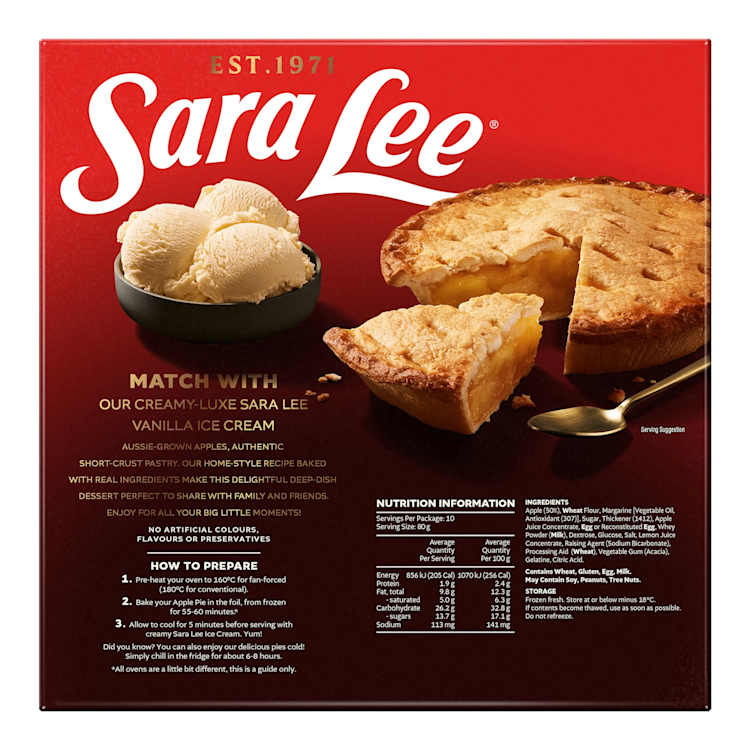 Sara Lee Deep Dish Baked Apple Pie