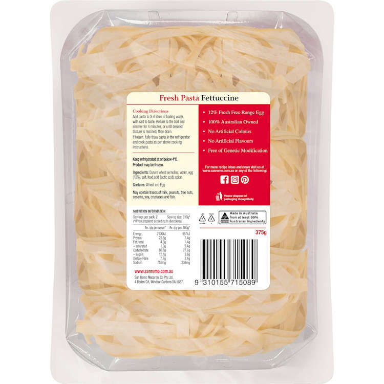 San Remo Fresh Traditional Egg Fettuccine
