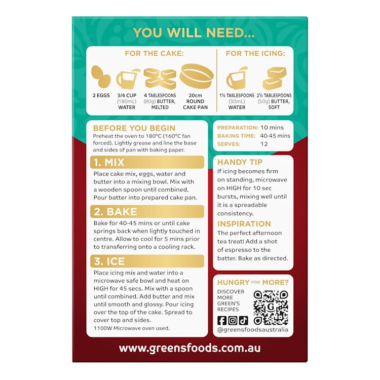 Green's Chocolate Mud Cake Mix