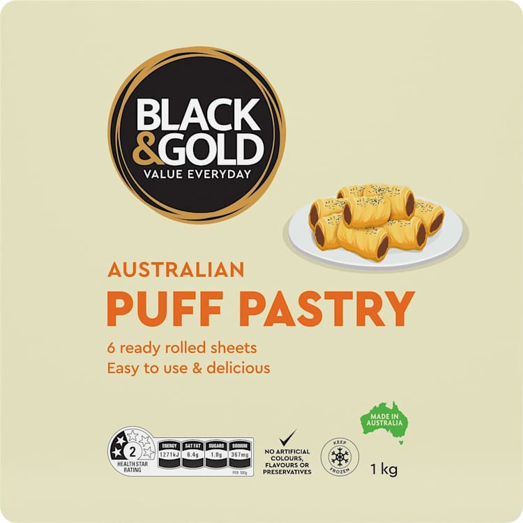 Black & Gold Puff Pastry Sheets