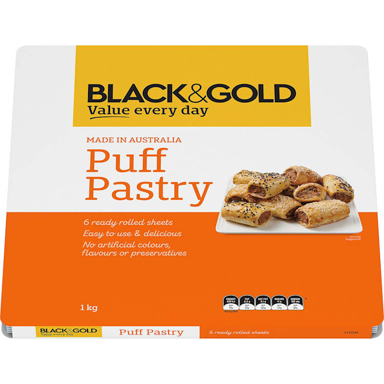 Black & Gold Puff Pastry Sheets